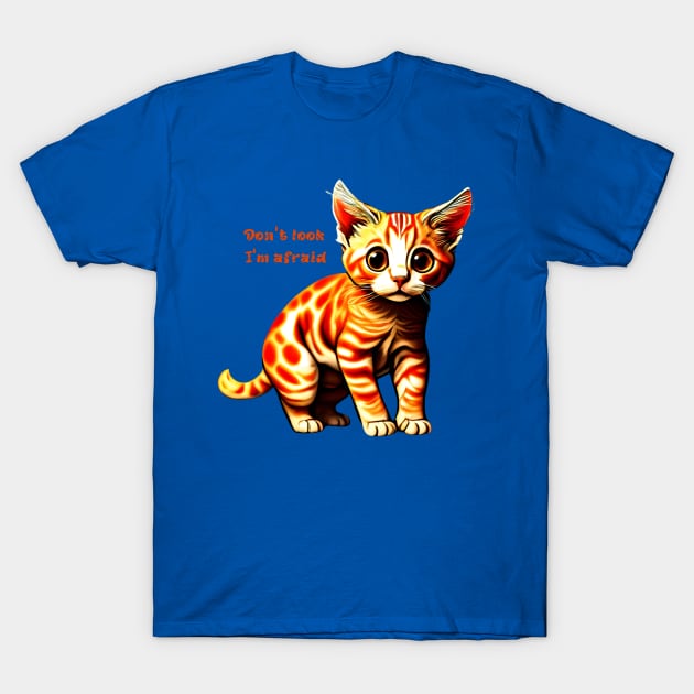 A scared cat T-Shirt by Sravudh Snidvongs